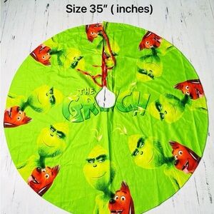 New 35-36” Grinch Christmas tree skirt
